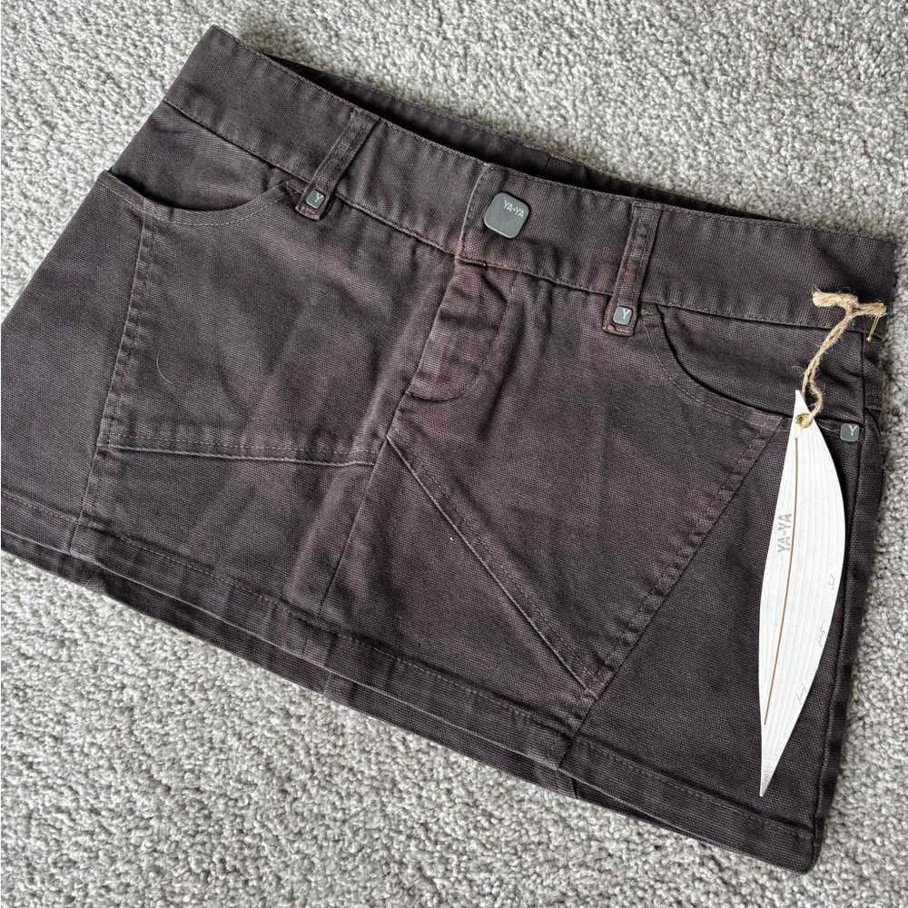 Designer Brown Mini Skirt